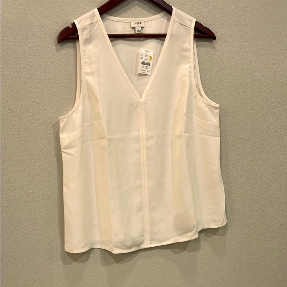 J. Crew Cream Tank Top with V-Neckline